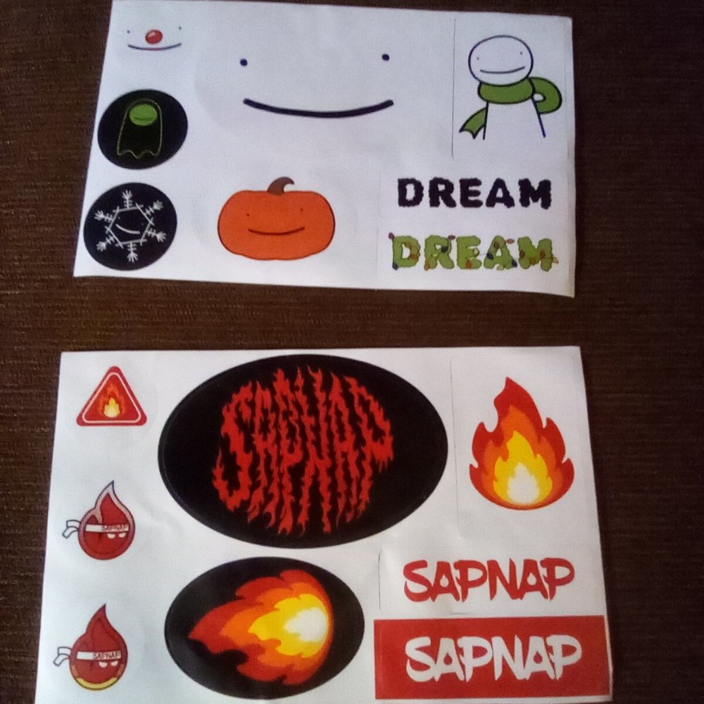 Sapnap and Dream smp stickers. 2 pages